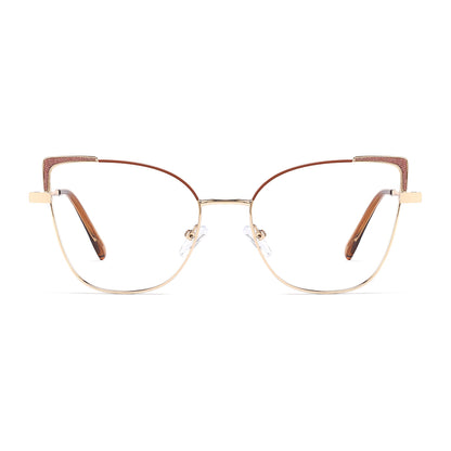 Aspen Eyeglasses in Gold & Brown