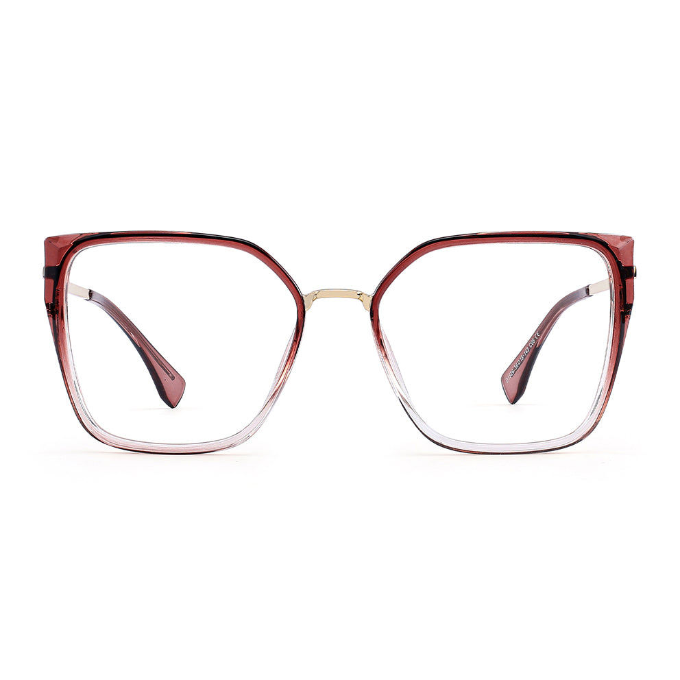 Bozi Eyeglasses in Carmine & Clear