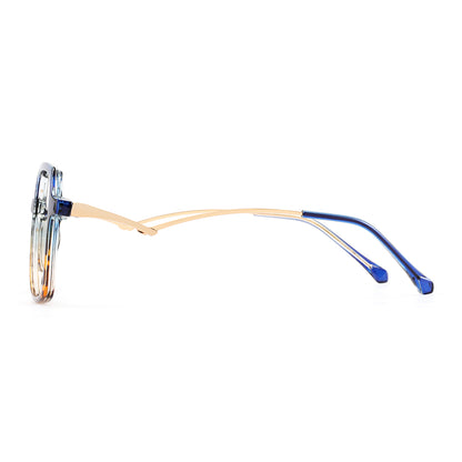 Cloris Eyeglasses in Blue & Warm Tortoise