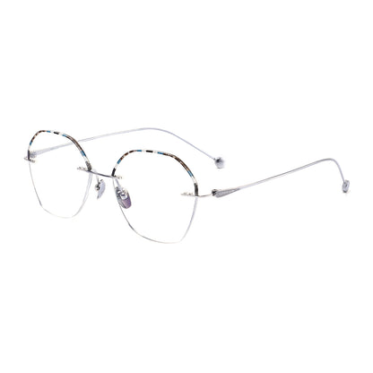 Averil Eyeglasses in Silver & Tortoise