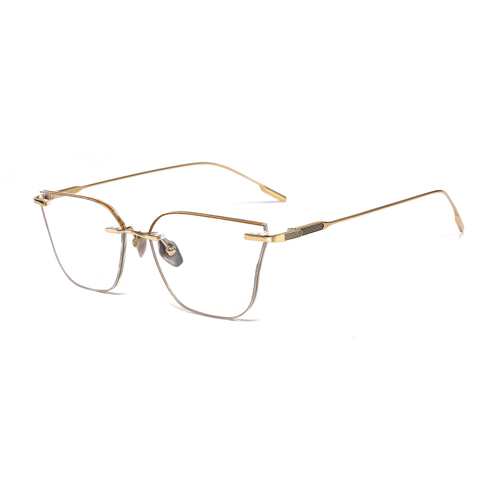 Rika Eyeglasses in Gold & Brown Grey