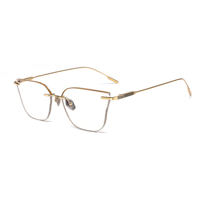 Rika Eyeglasses in Gold & Brown Grey