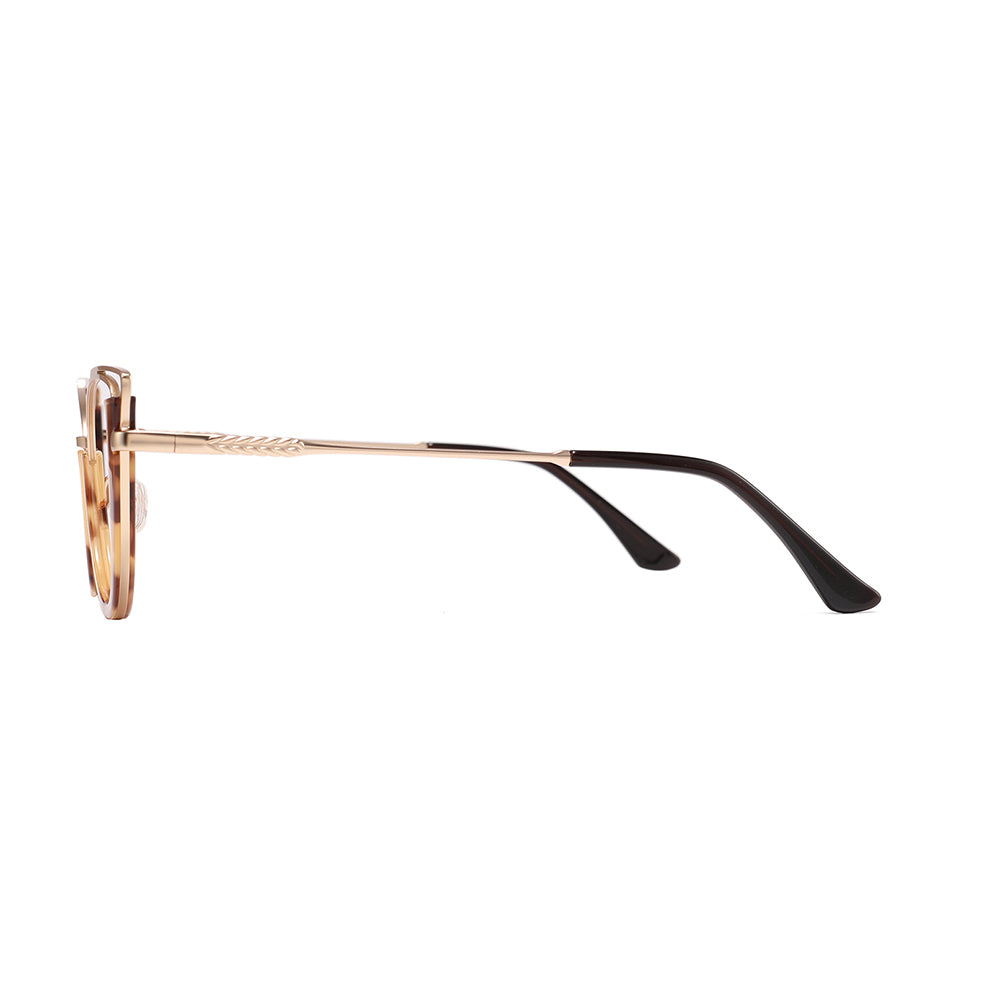 Kylee Eyeglasses in Gold & Brown Floral