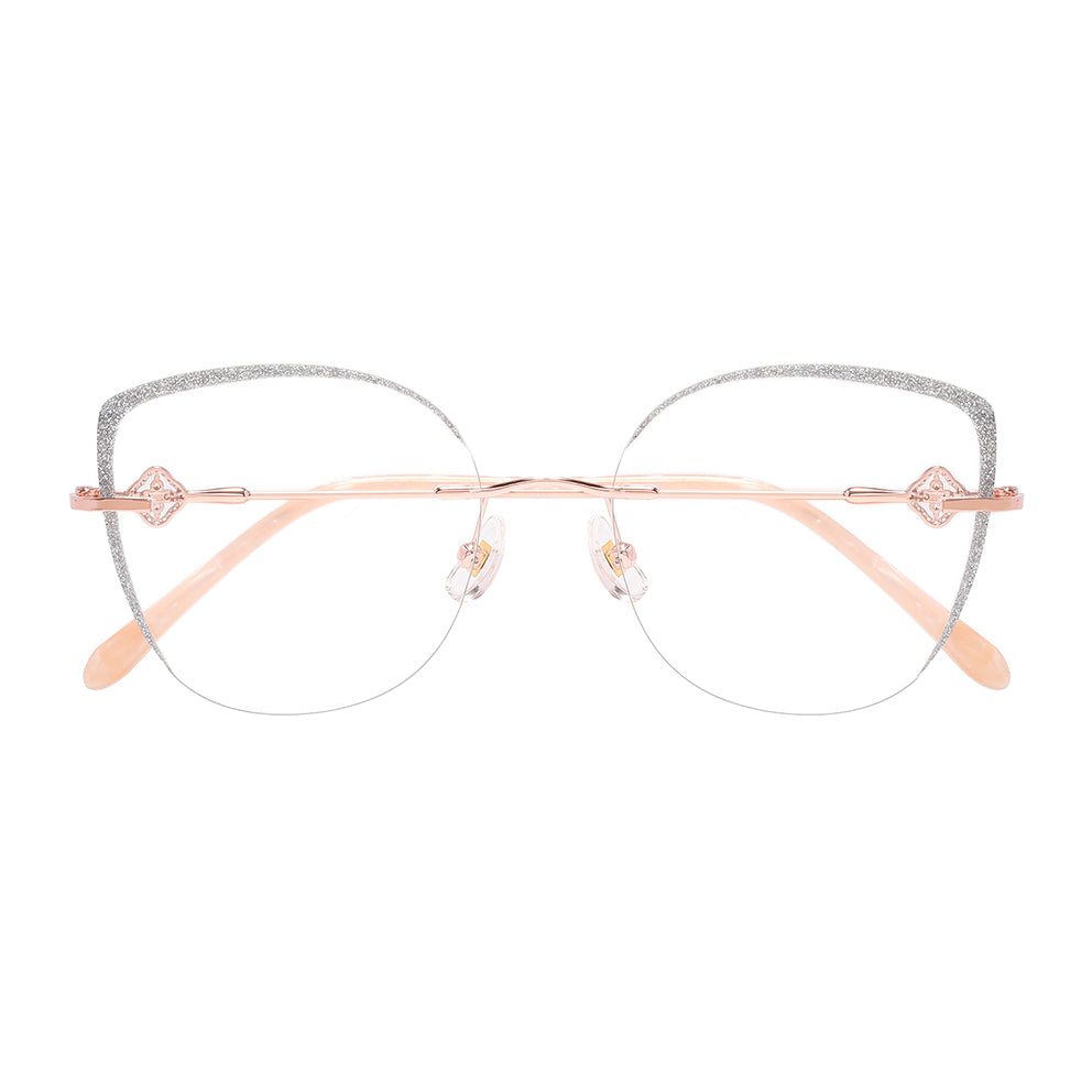 Shahlaa Eyeglasses in Rose Gold & Silver