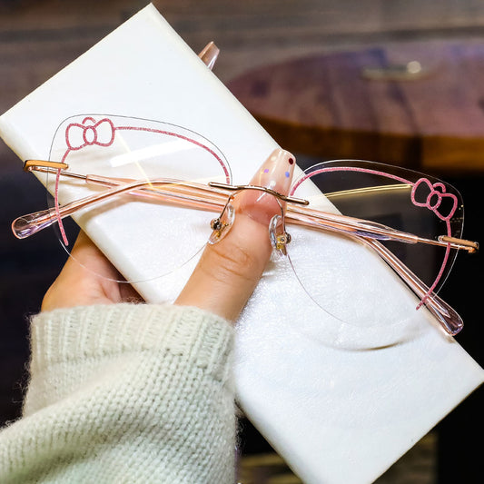 Kitty Eyeglasses in Rose Gold & Pink