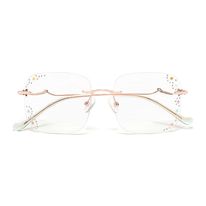 Colorful Star Eyeglasses in Rose Gold