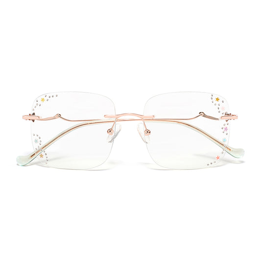 Colorful Star Eyeglasses in Rose Gold