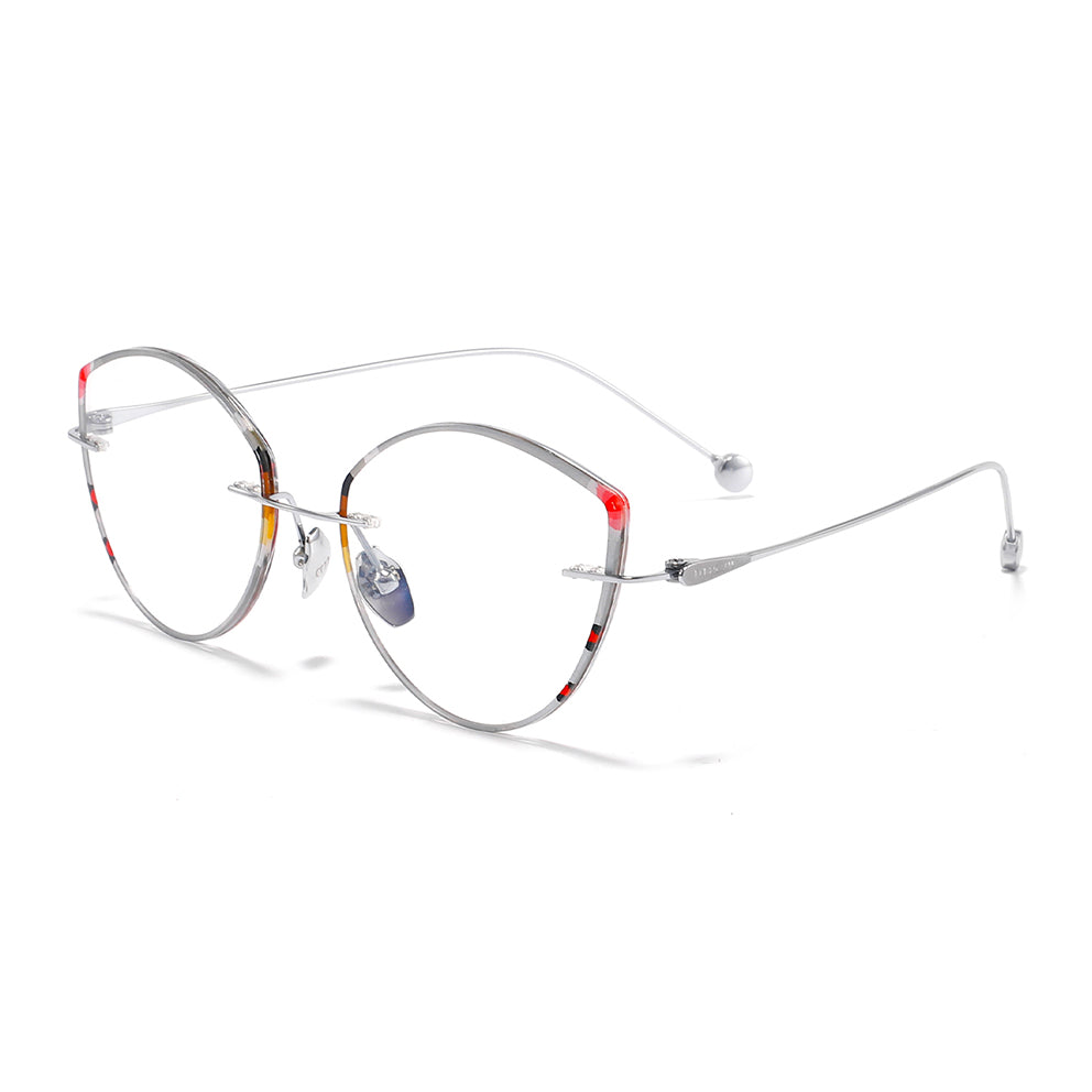 Naila Eyeglasses in Silver Floral