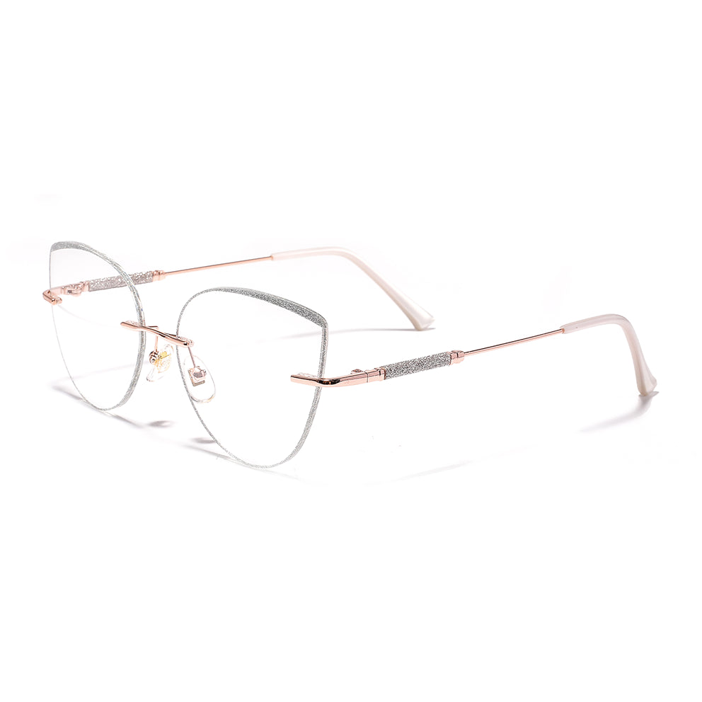 Glamour Eyeglasses in Rose Gold & Silver