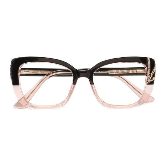 Morna Eyeglasses in Black & Pink