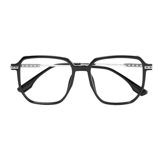 Romola Eyeglasses in Black & Silver