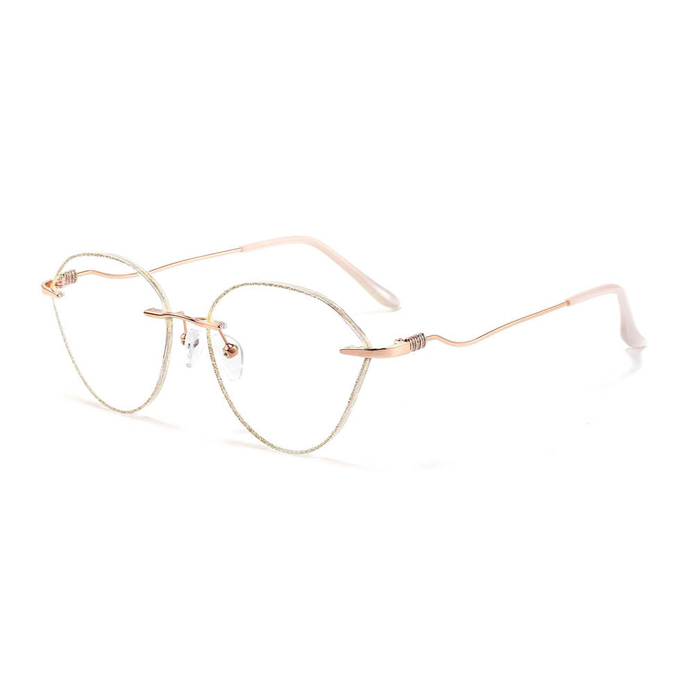 Coral Eyeglasses in Gold