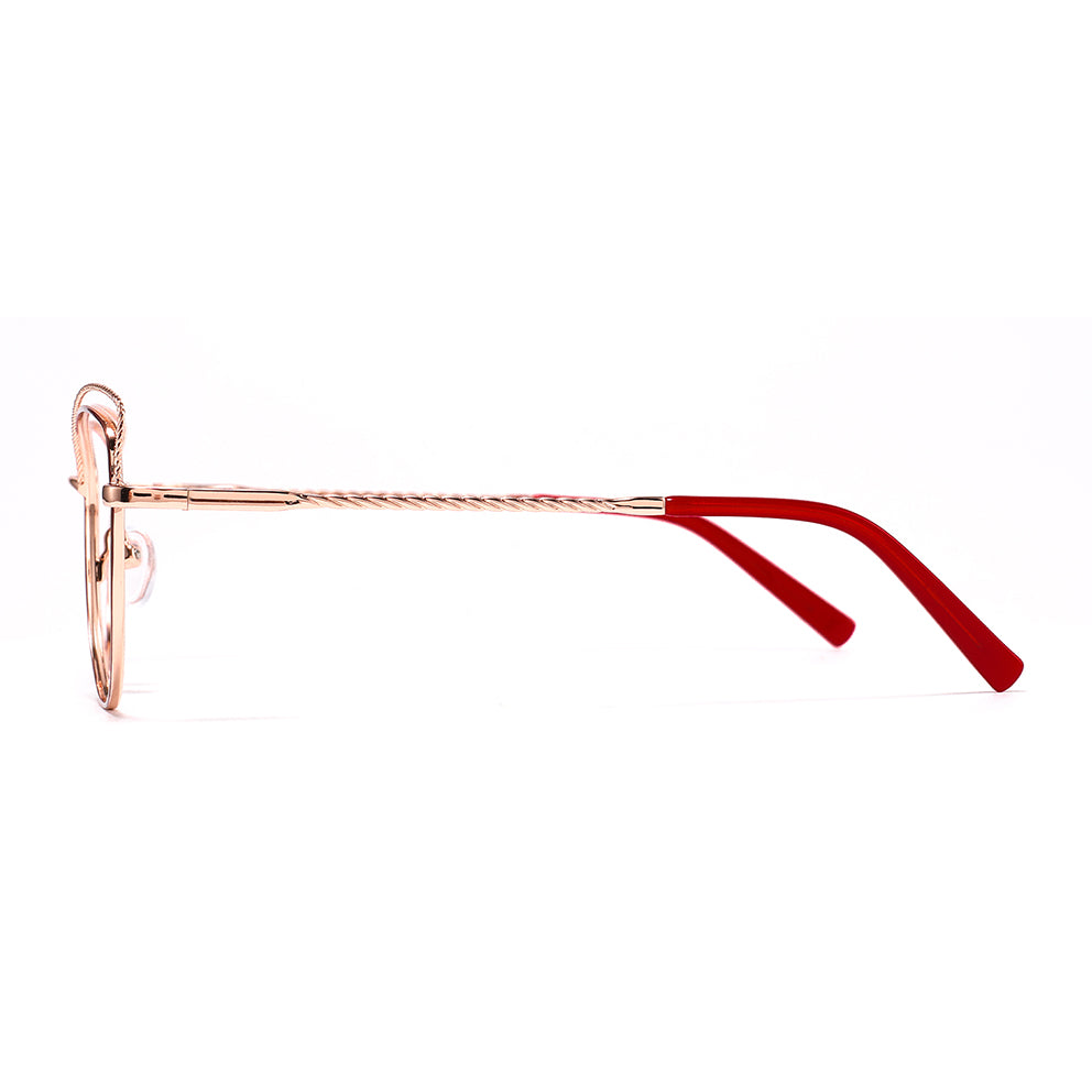 Salley Eyeglasses in Red & Gold