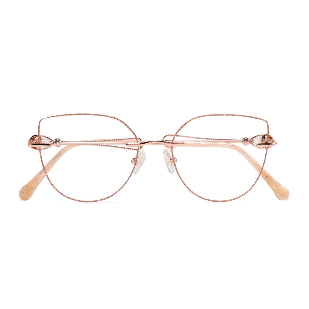 Ivory Eyeglasses in Rose Gold