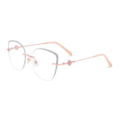 Shahlaa Eyeglasses in Rose Gold & Silver