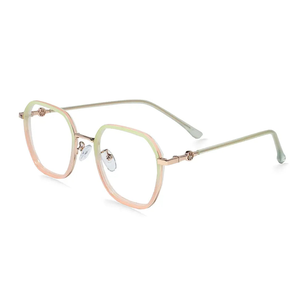 Amore Eyeglasses in Green & Pink