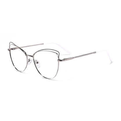 Salley Eyeglasses in White & Silver