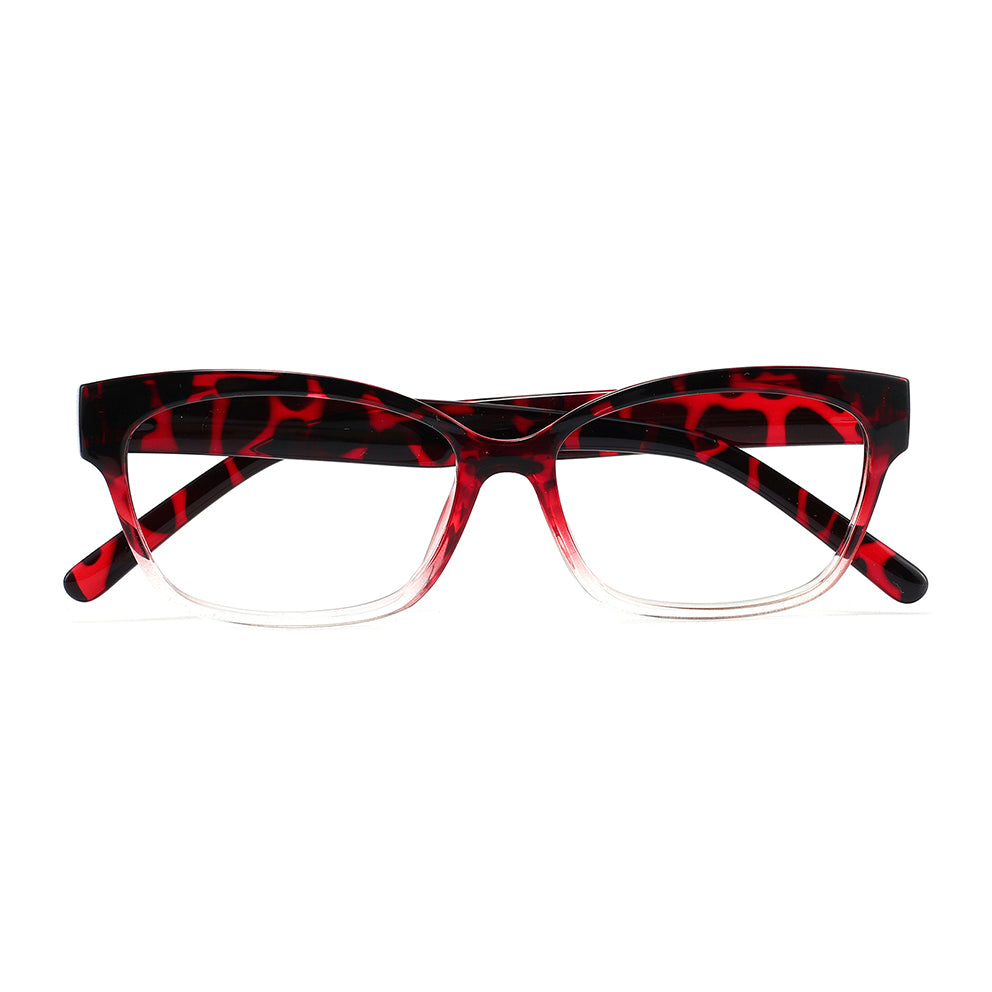 Safia Eyeglasses in Red Tortoise & Clear