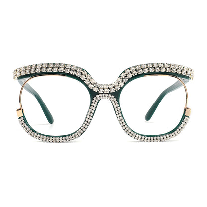 Kamia Eyeglasses in Green & Diamond