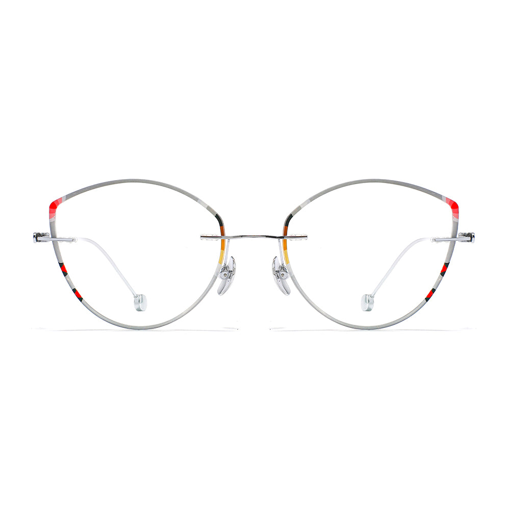 Naila Eyeglasses in Silver Floral