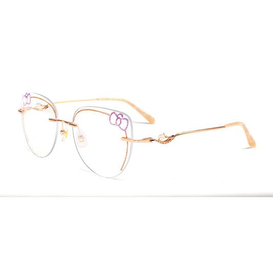 Kitty Eyeglasses in Rose Gold & Purple