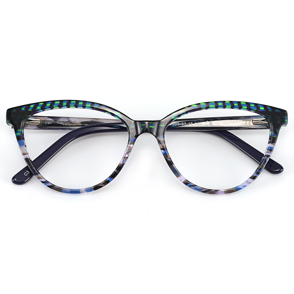 Ailie Eyeglasses in Blue Texture