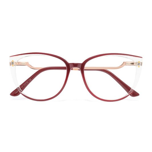 Becky Eyeglasses in Red & Clear