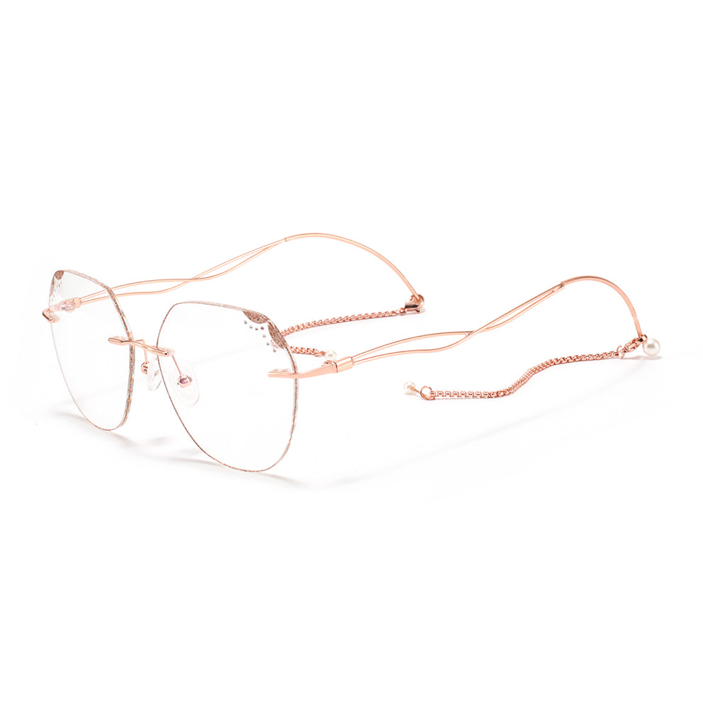 Pearl Eyeglasses in Rose Gold