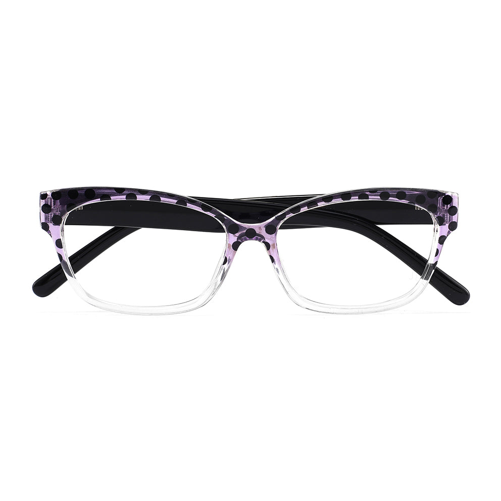 Safia Eyeglasses in Purple Tortoise & Clear