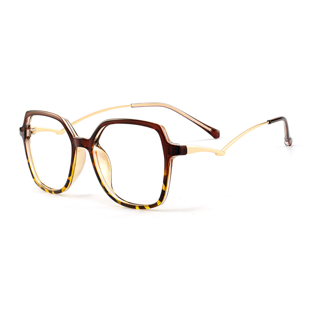 Cloris Eyeglasses in Brown & Yellow Tortoise