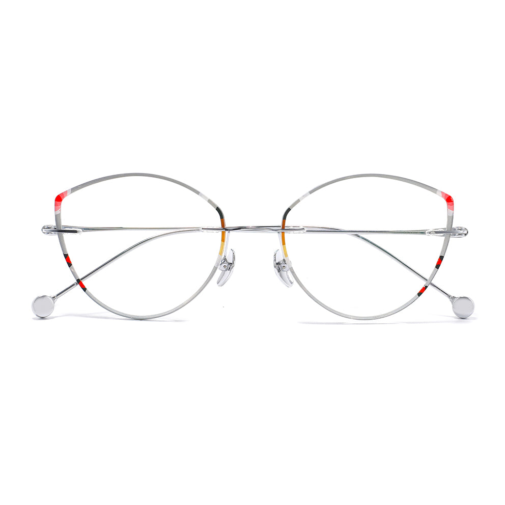 Naila Eyeglasses in Silver Floral