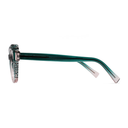 Taina Eyeglasses in Emerald Green & Pink