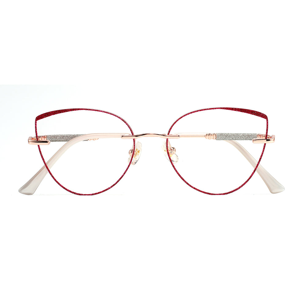 Glamour Eyeglasses in Rose Gold & Red