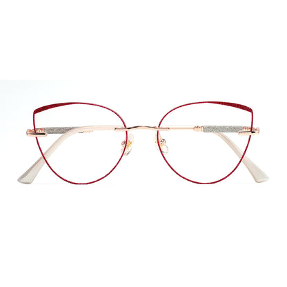 Glamour Eyeglasses in Rose Gold & Red