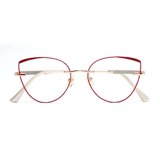 Glamour Eyeglasses in Rose Gold & Red