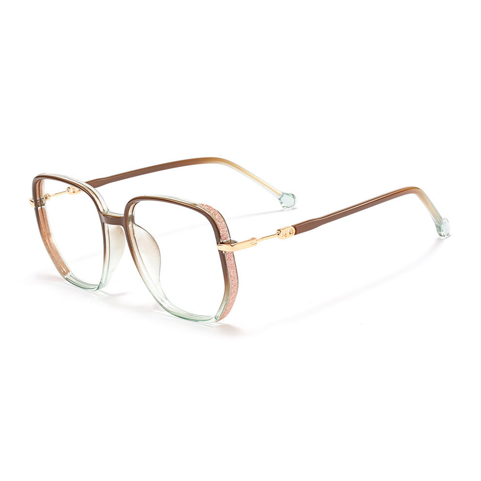 Gerda Eyeglasses in Brown & Clear Green