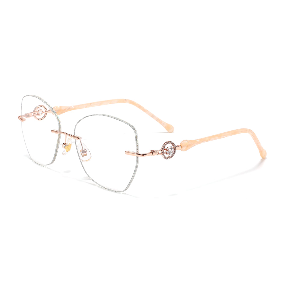 Glitter Eyeglasses in Rose Gold & Silver