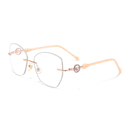 Glitter Eyeglasses in Rose Gold & Silver