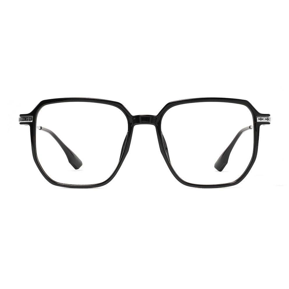 Romola Eyeglasses in Black & Silver