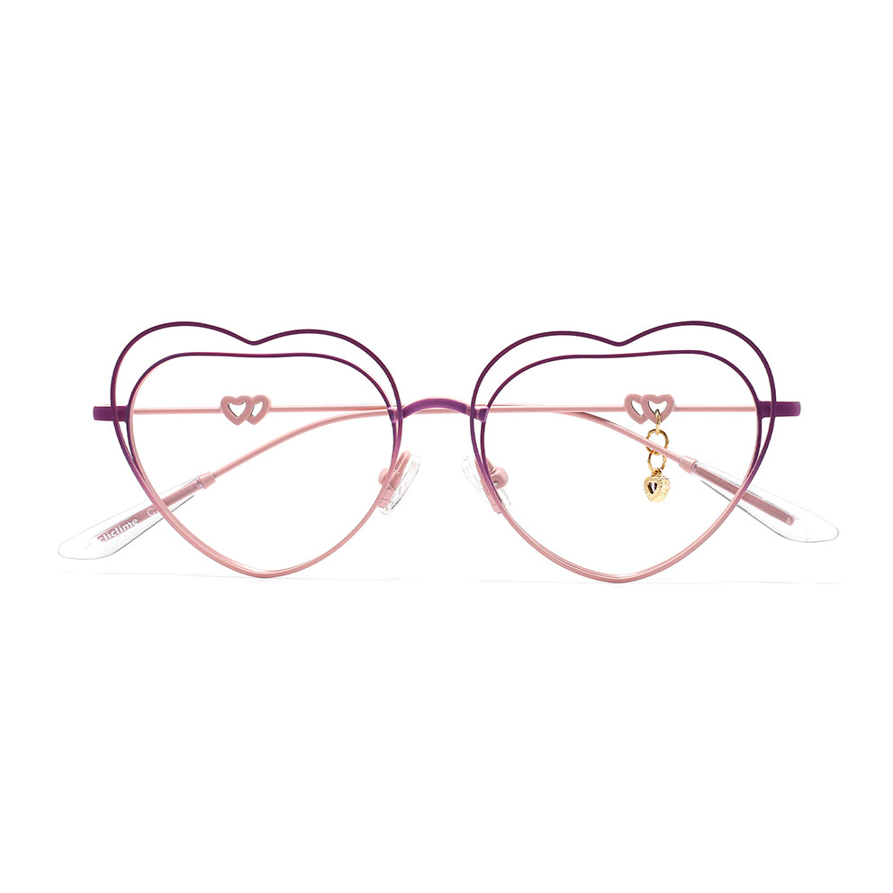 Heart Eyeglasses in Purple & Pink