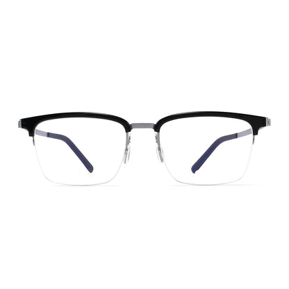 Hatem Eyeglasses in Black & Silver