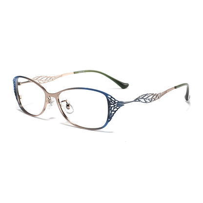 Leaf Eyeglasses in Blue & Gold