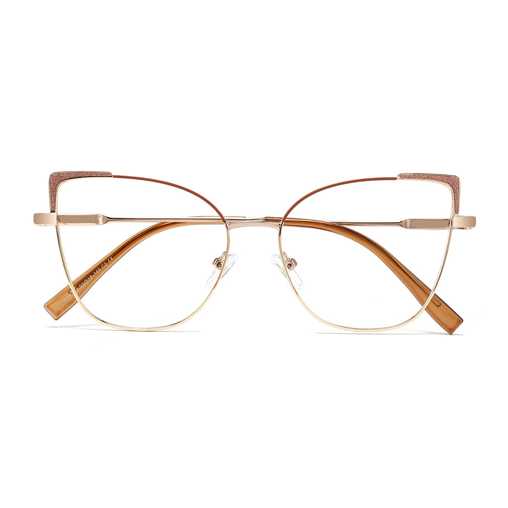 Aspen Eyeglasses in Gold & Brown