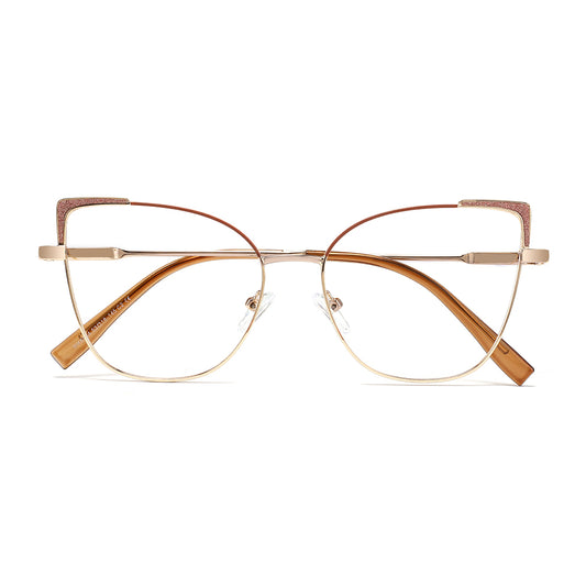 Aspen Eyeglasses in Gold & Brown