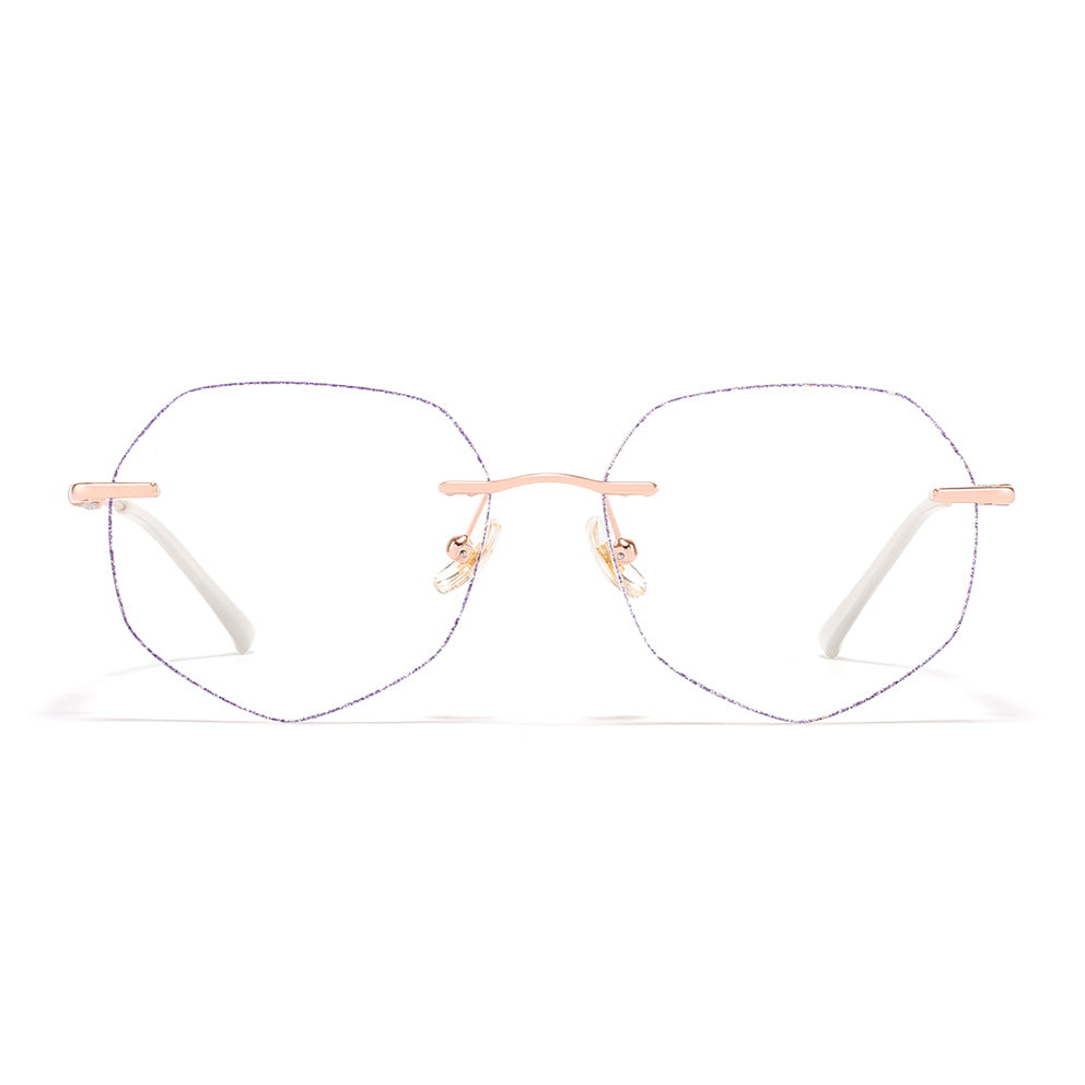 Purple Eyeglasses in Rose Gold