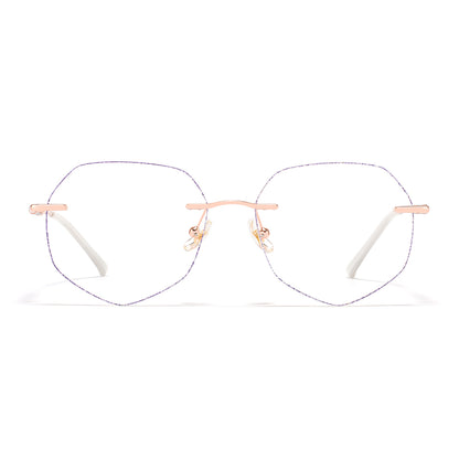 Purple Eyeglasses in Rose Gold