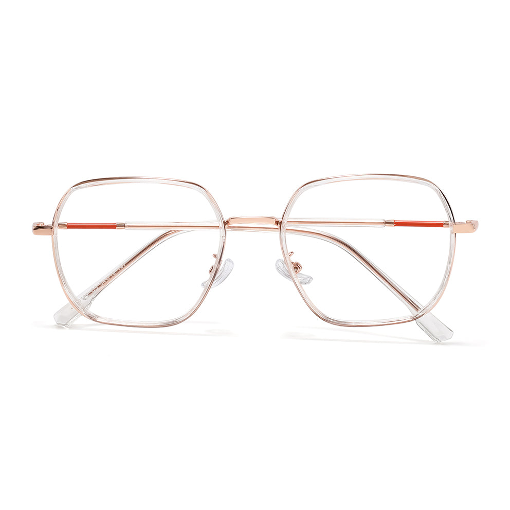 Michela Eyeglasses in Clear & Rose Gold