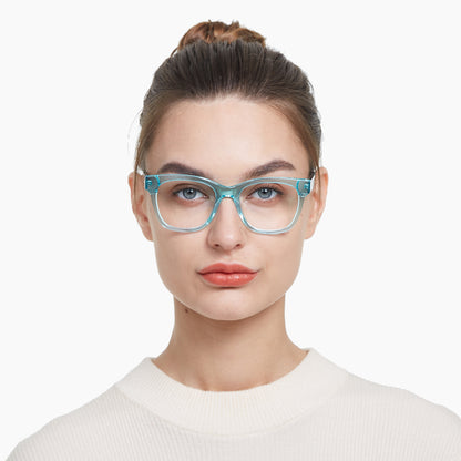 Gillian Eyeglasses in Clear Blue