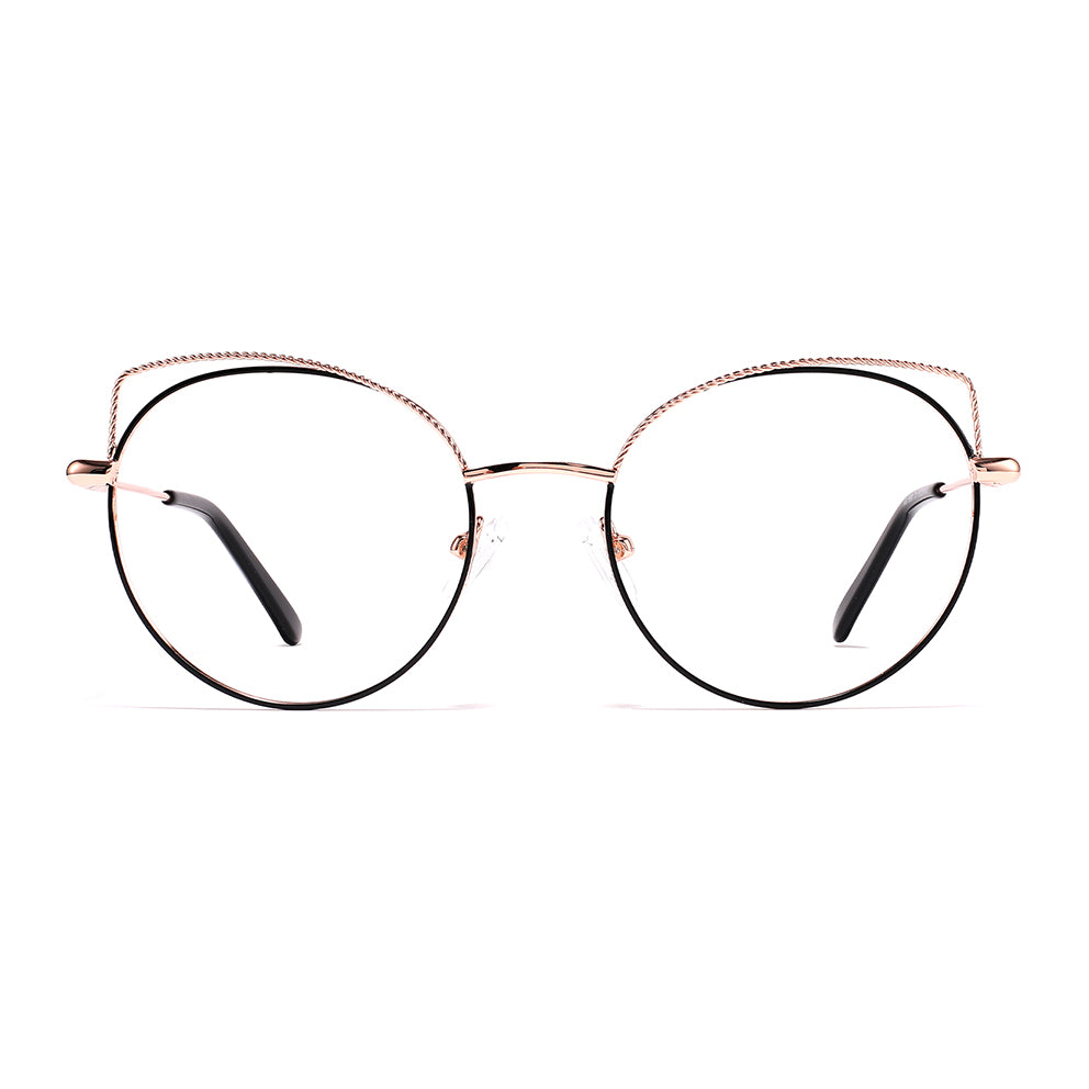 Jelley Eyeglasses in Black & Rose Gold