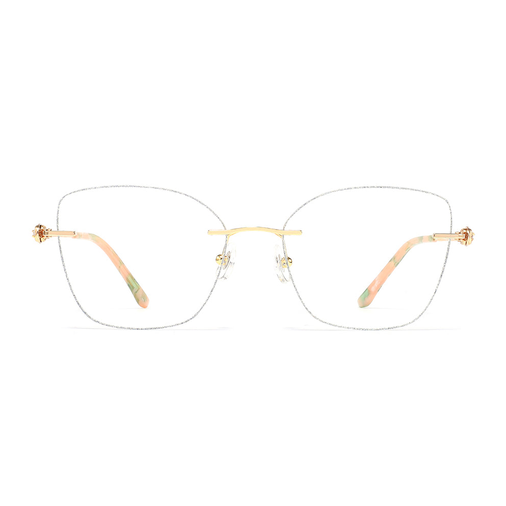 Whitney Eyeglasses in Silver & Rose Gold